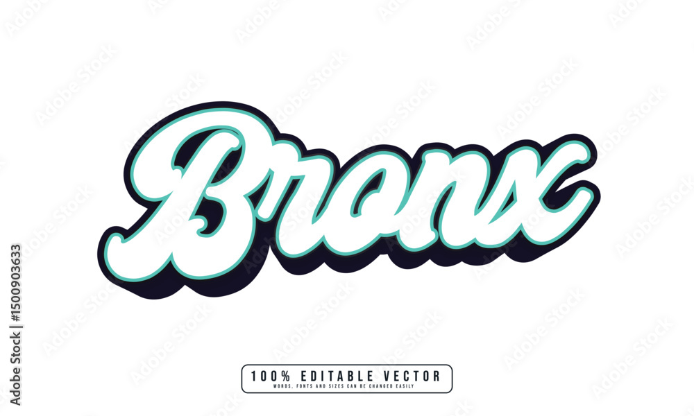 Fototapeta premium Bronx text effect editable. Editable Fresh text effect vector