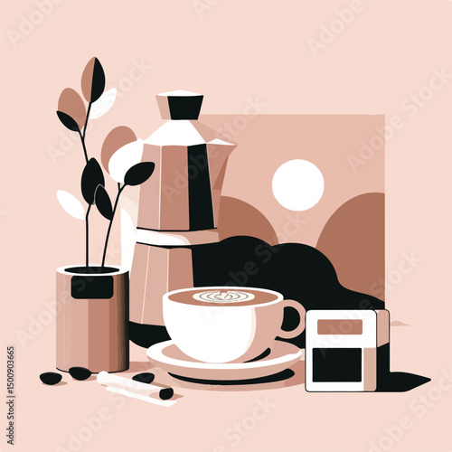 coffee with simple design and soft background
