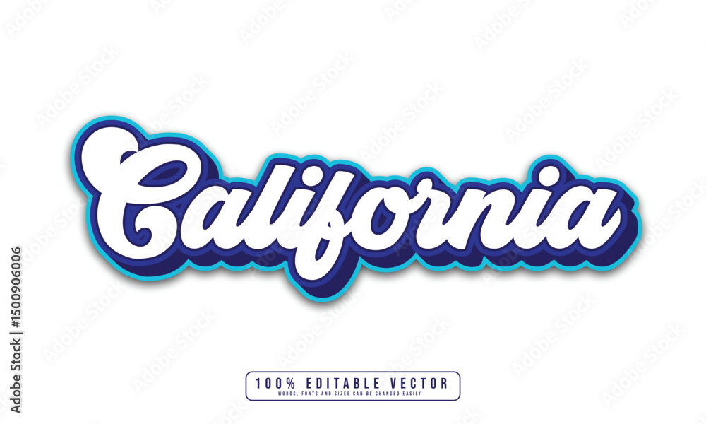 California text effect editable. Editable California text effect vector
