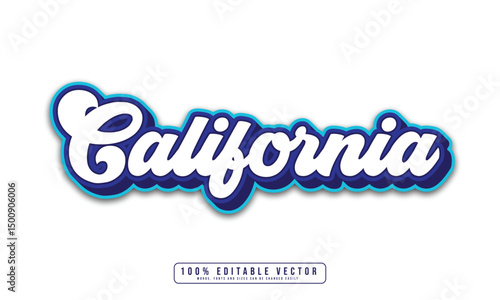 California text effect editable. Editable California text effect vector
