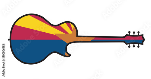 Guitar Outline With Arizona State Flag