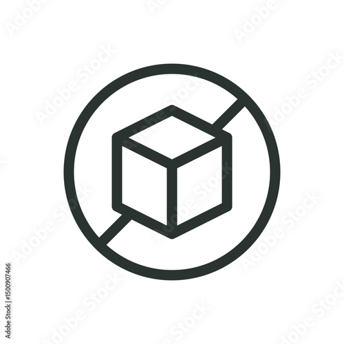 No sugar added line icon, sugar free label vector symbol with editable stroke