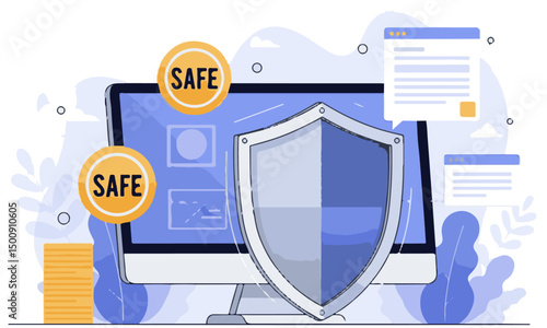 Enhanced Website Protection: Secure Browse and Data Shielding Illustration