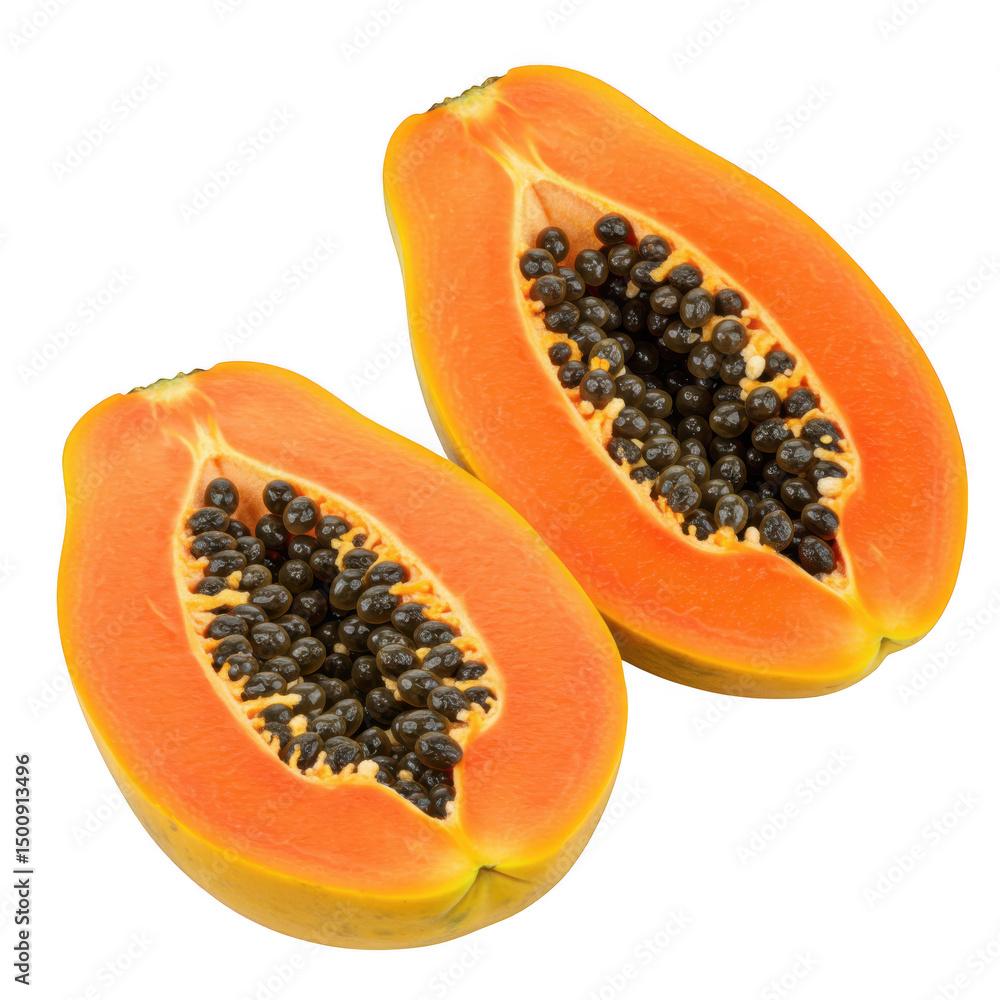 papaya isolated on white background papaya isolated on white background