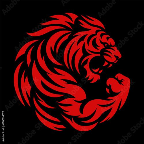 logo icon of muscle tiger (artwork 4)