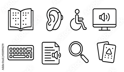 Accessibility icons representing inclusion and assistive technologies