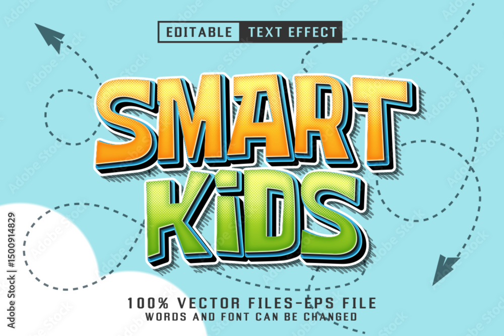 Fototapeta premium Smart Kids Cartoon Text - Editable Text Effect