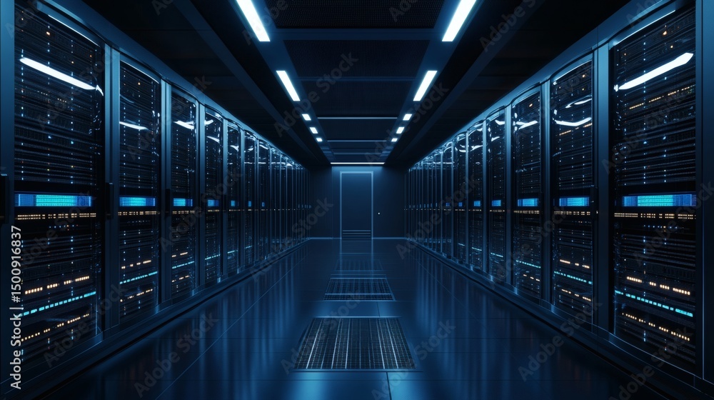 Fototapeta premium Modern Data Center Interior