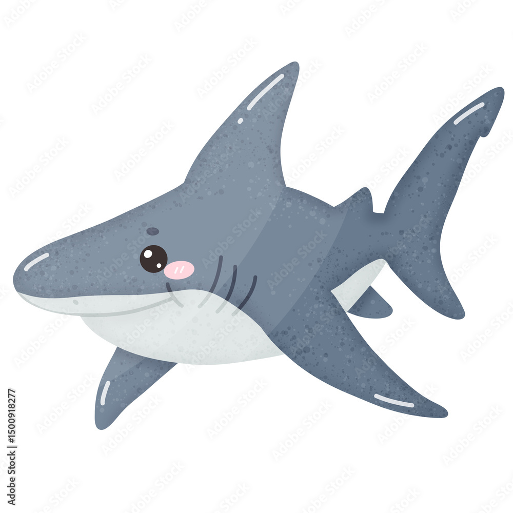 Fototapeta premium Cute shark cartoon shark species cartoon