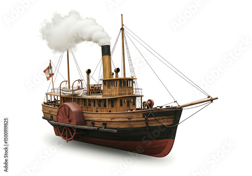 Vintage Steamboat Model Ship