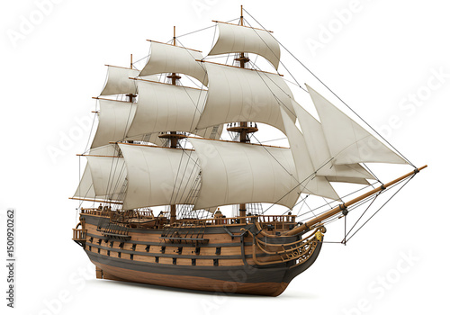 Ship Model: Antique Sailing Vessel