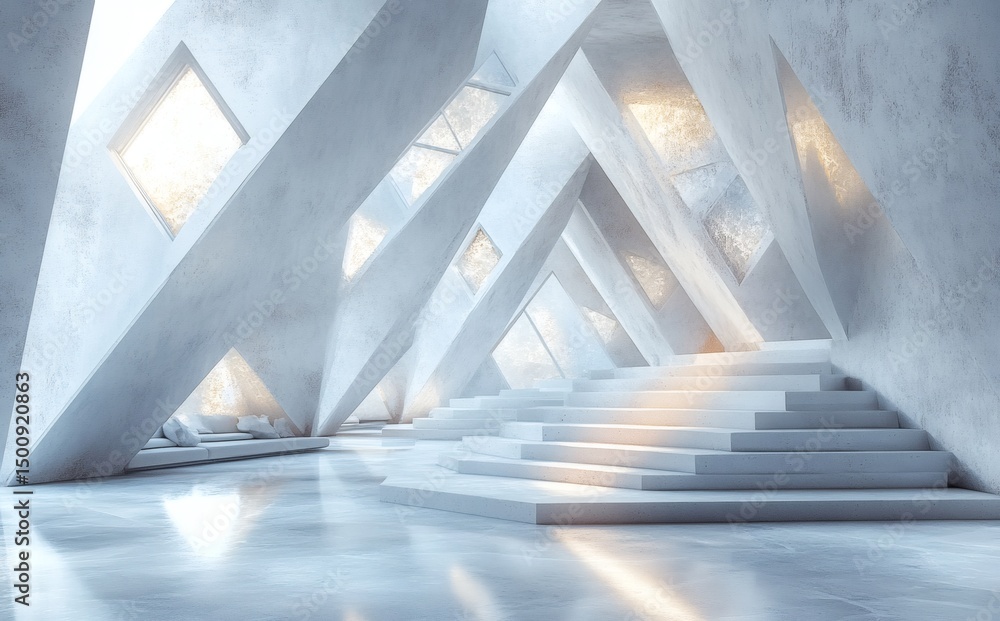 Obraz premium Modern Minimalist Architectural Interior