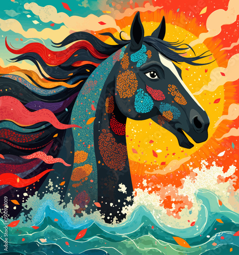 Magical Horse in Autumnal Splendor