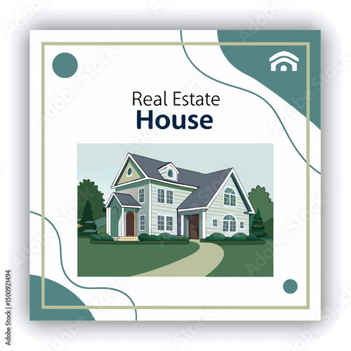 Engage your audience with our stunning real estate house social media post or square template, designed to captivate and attract potential buyers with its eye catching visuals and compelling content