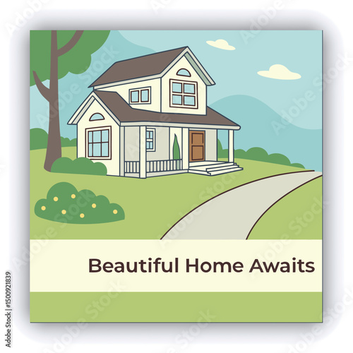 Engage your audience with our stunning real estate house social media post or square template, designed to captivate and attract potential buyers with its eye catching visuals and compelling content