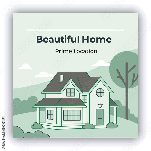 Engage your audience with our stunning real estate house social media post or square template, designed to captivate and attract potential buyers with its eye catching visuals and compelling content