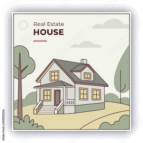 Engage your audience with our stunning real estate house social media post or square template, designed to captivate and attract potential buyers with its eye catching visuals and compelling content