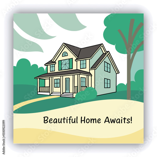 Engage your audience with our stunning real estate house social media post or square template, designed to captivate and attract potential buyers with its eye catching visuals and compelling content