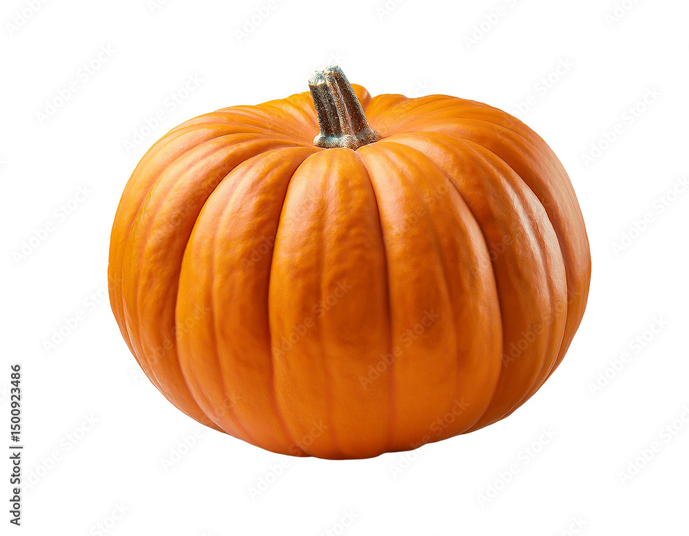 Obraz premium Bright Orange Pumpkin on White Background