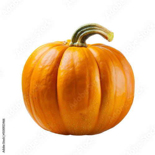 Bright Orange Pumpkin on White Background