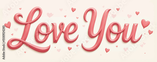 Romantic Love You Message with Heart Decorations