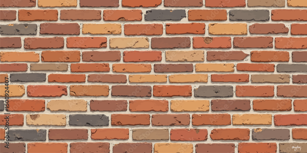 Fototapeta premium Rustic Brick Wall Texture: Warm Tones and Earthy Charm