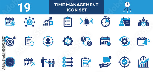 Time Control Icon Pack Vector Illustrations of Clock Timer  Alarm and Hourglass Icons