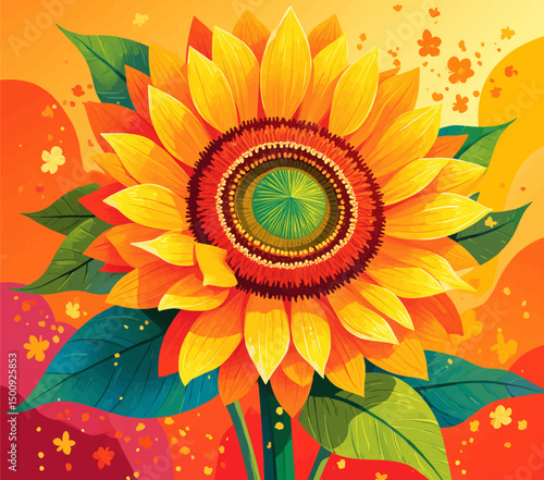 Sunflower Bloom in Autumnal Splendor