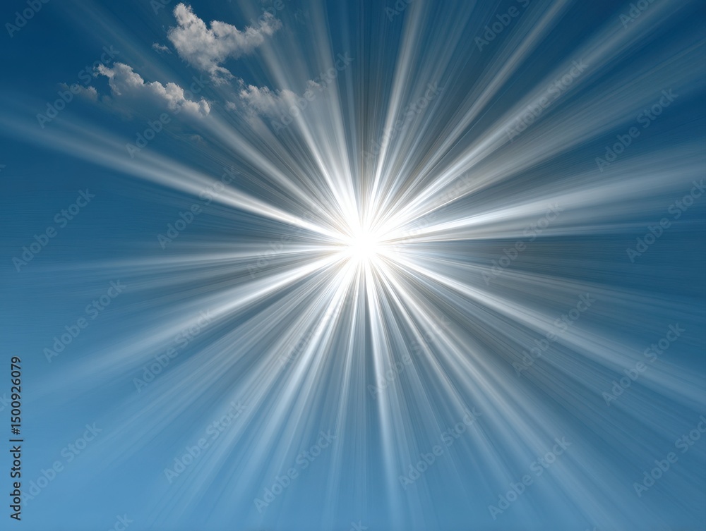 Obraz premium Sunlight filtering through clouds in peaceful outdoor setting
