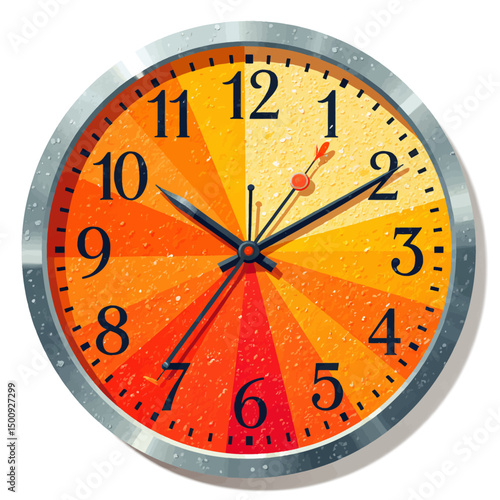 Warm Sunset Clock with Water Droplets in Golden Hues
