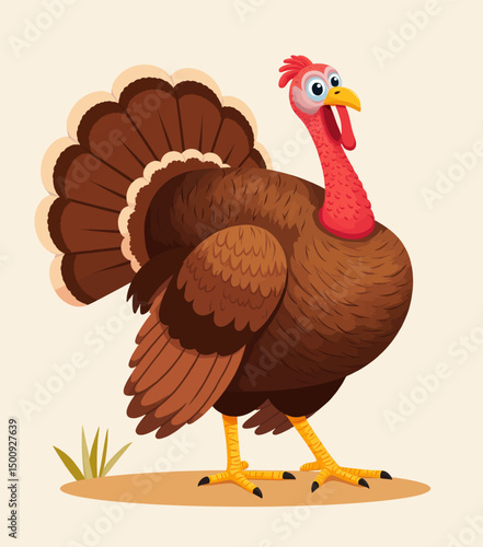 Whimsical Turkey in Autumnal Field