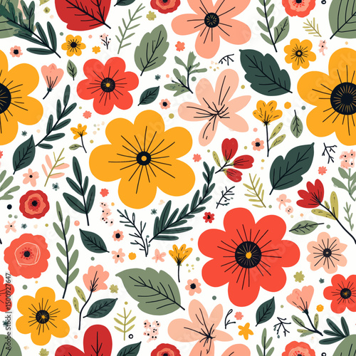 Whimsical Wildflowers in Autumnal Meadow