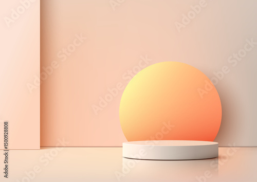 minimalist white circular p...