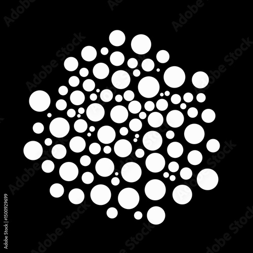 Abstract Geometric Pattern with Ray White Dots. Silhouette of Gobos Dots Window Light Texture Pattern, Light Shadow Effect. 3d Rendering
