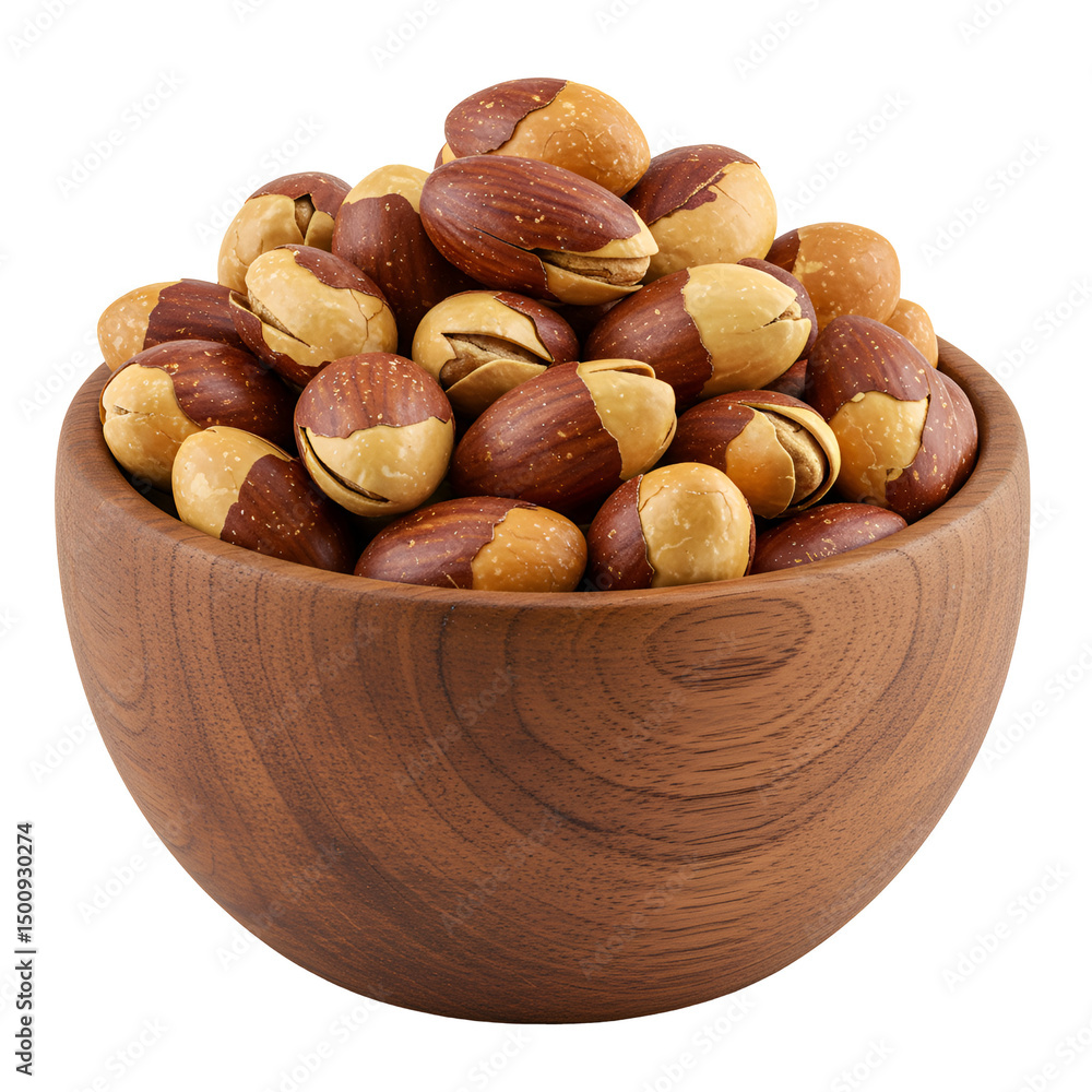Fototapeta premium Roasted Peshawari Nuts in a Wooden Bowl