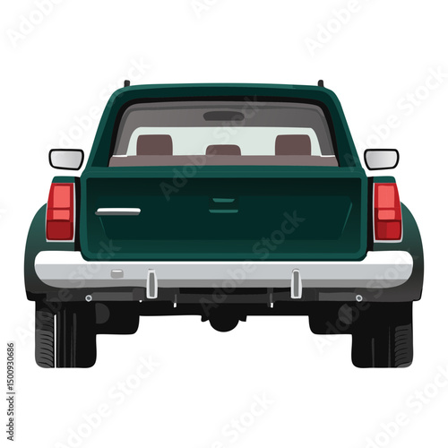 sleek green SUV back view illustration