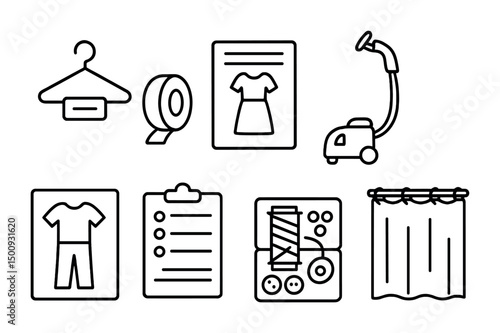 Home organization essentials: clothing storage, curtain arrangement, and cleaning tools