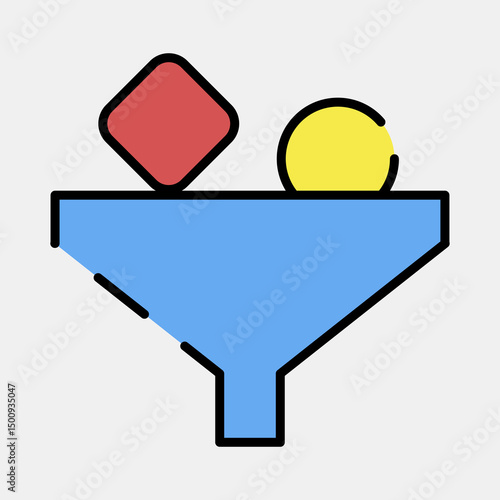 Icon filter. Internet network elements. Icon in filled line style.