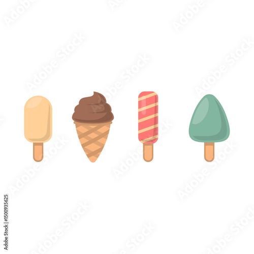 Tasty icecream icon logo flat vector design