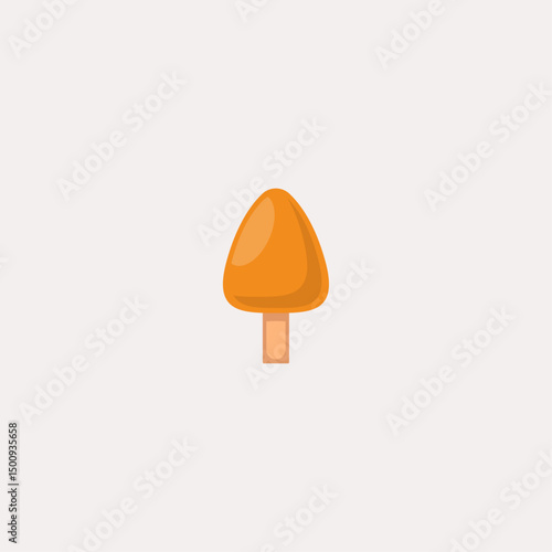 Tasty orange flavour icecream icon logo flat vector design