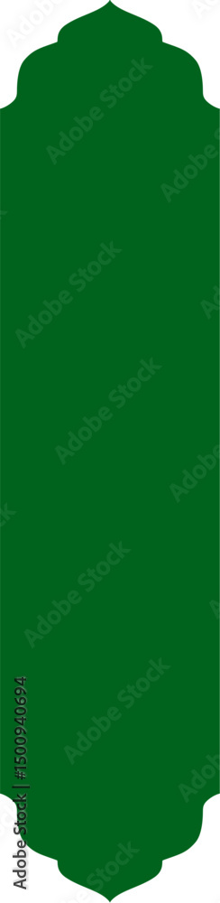 Fototapeta premium Minimalist Green Islamic Label Vector Design, Green Islamic Label