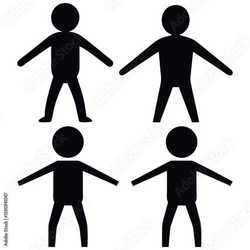 People group silhouette vector illustration with business team unity and teamwork