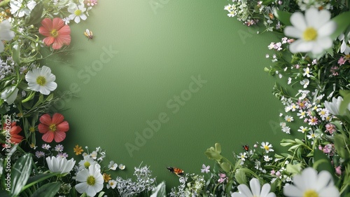 Wallpaper Mural Vibrant Spring and Summer Flower Border with Green Background and Copy Space vibrant flower border Torontodigital.ca