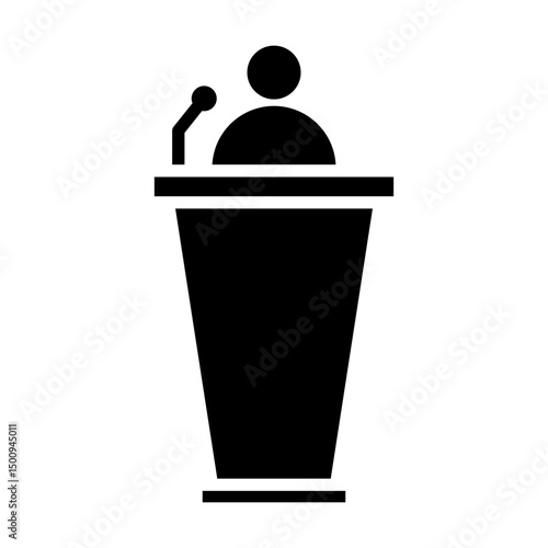 Black flat style stage podium icon template, eps 10
