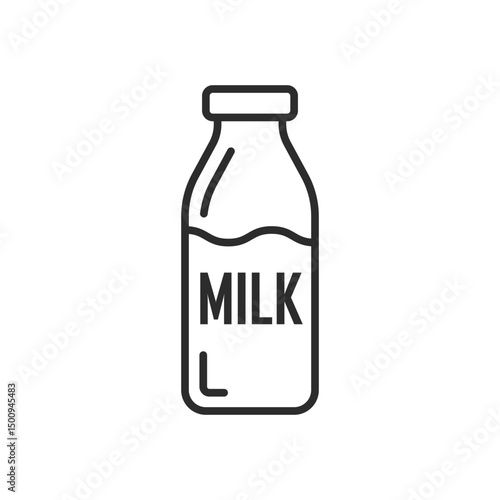 Milk bottle icon in flat style. Dairy product vector illustration on isolated background. Milky liquid sign business concept.