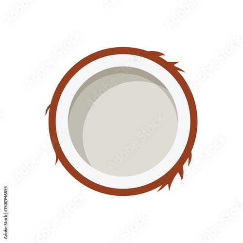 Coconut icon in flat style. Healthy food vector illustration on isolated background. Coco plant sign business concept.