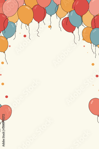 Colorful Balloons Border Illustration