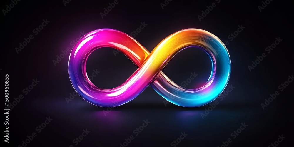 Abstract Representation of Infinity in Vibrant Colors, Blending Seamlessly in an Energetic Loop Abstract Representation of Infinity in Vibrant Colors, Blending Seamlessly in an Energetic Loop