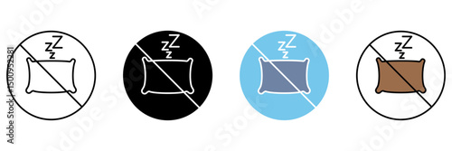 NO SLEEP concept line icon. Simple element illustration.