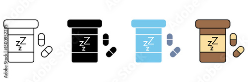 SLEEPING PILLS concept line icon. Simple element illustration.